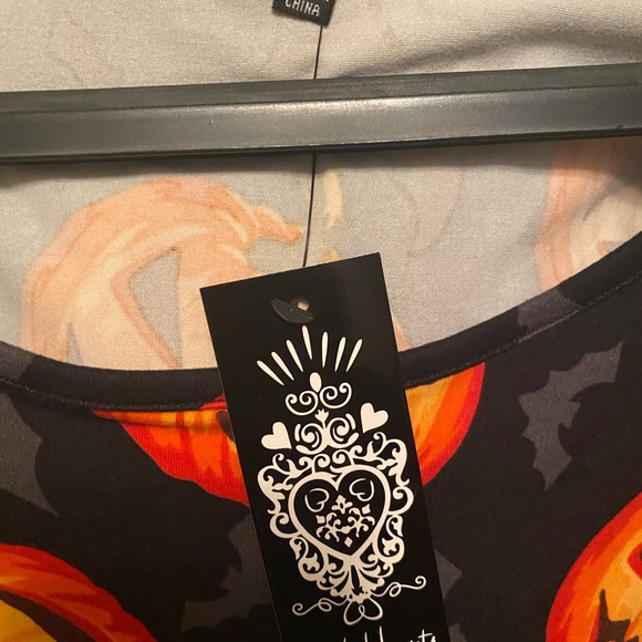 NWT Halloween 8 of Hearts  Black Dress with Jack O Lanterns Stretchy Fun Small - Picture 3 of 4